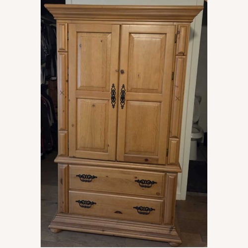 Used Pine Wood Armoire for sale on AptDeco