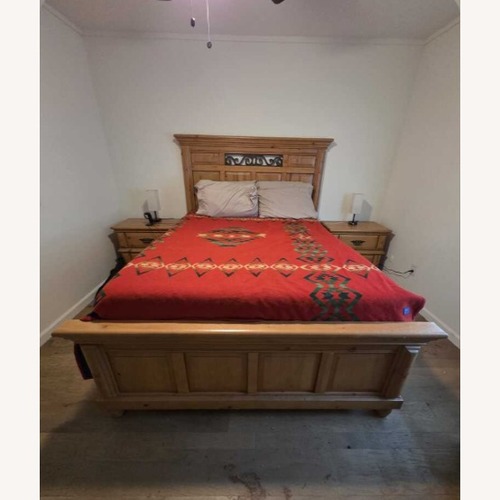 Used Pine Queen Bed for sale on AptDeco