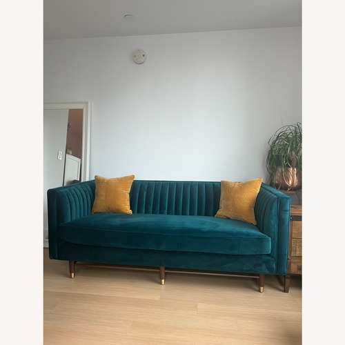 Used Joybird Green Velvet 3+ Seater Sofa for sale on AptDeco