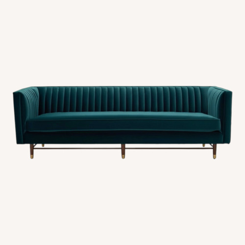 Used Joybird Green Velvet 3+ Seater Sofa for sale on AptDeco