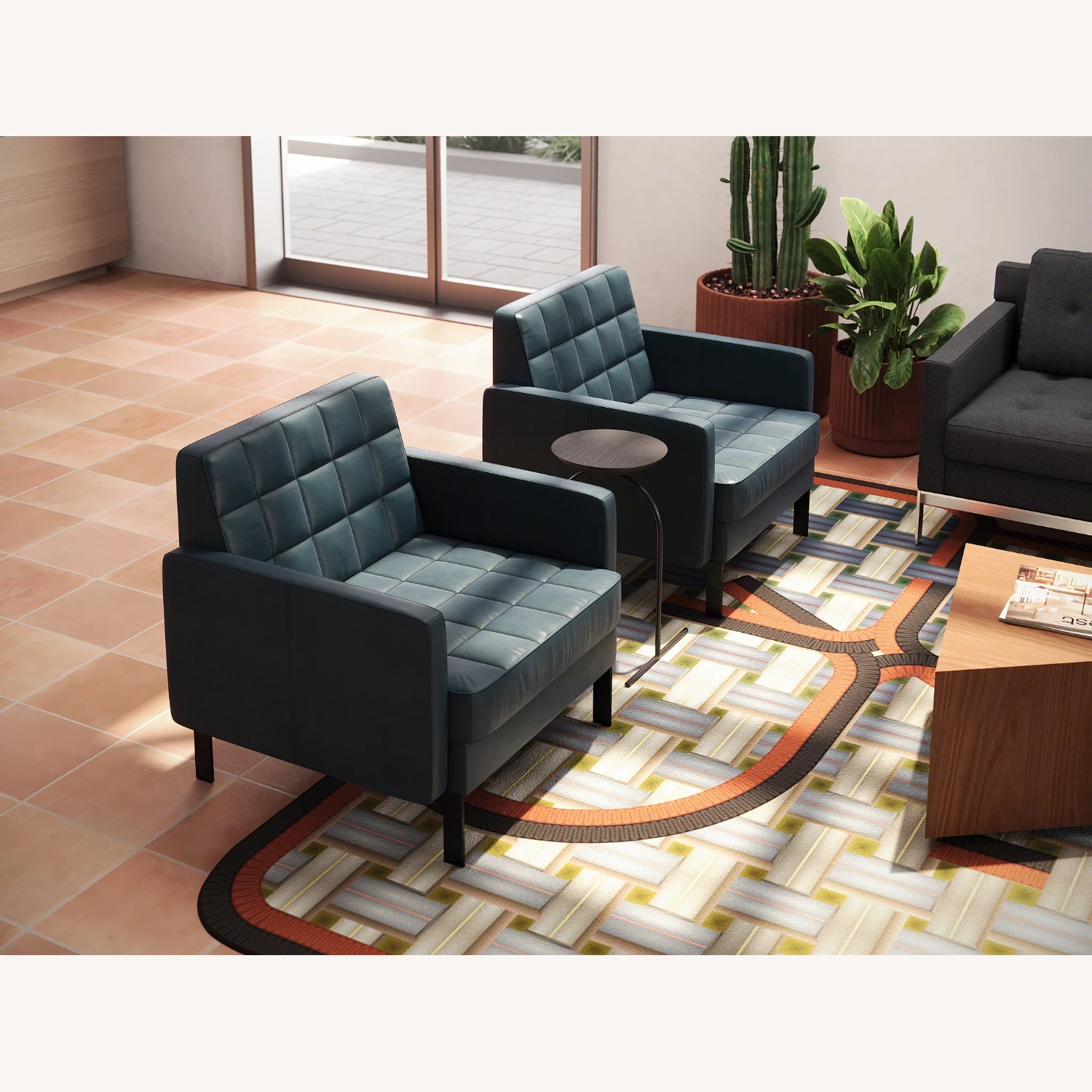 Coalesse Millbrae Blue Lounge Chair - image-3