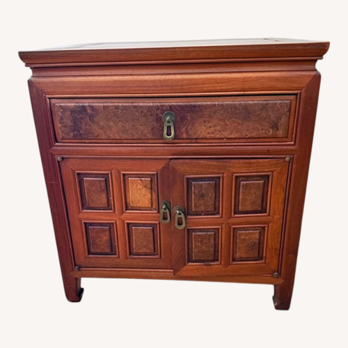 Used Vintage Burl Wood Asian Style Nightstands for sale on AptDeco
