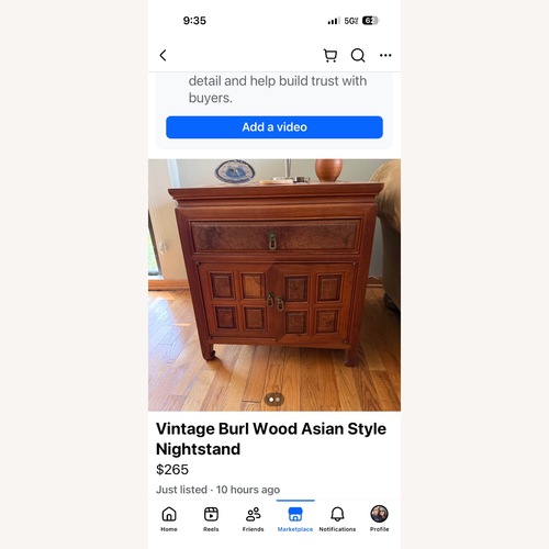 Used Vintage Burl Wood Asian Style Nightstands for sale on AptDeco