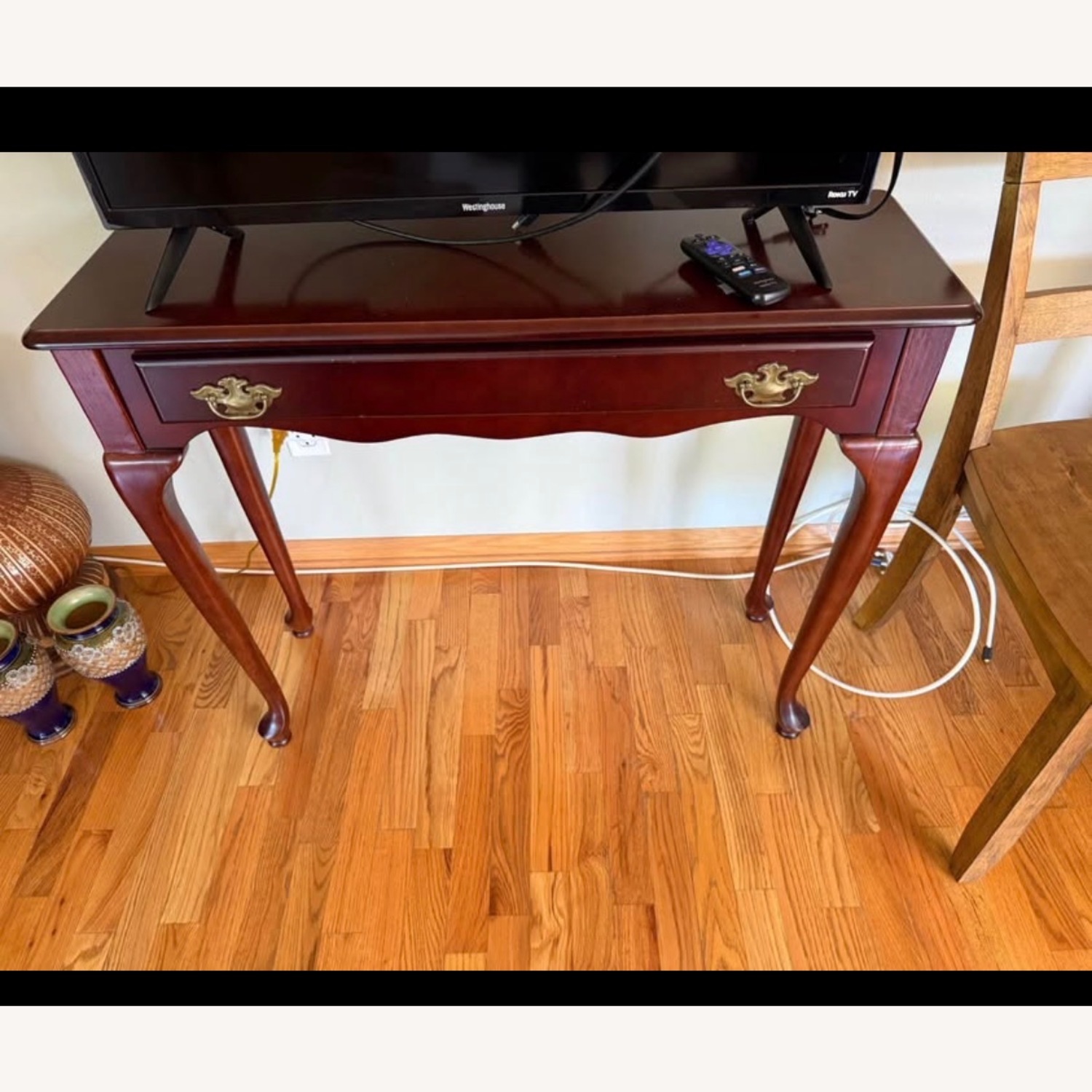Vintage/Antique Dark Brown Side Table - image-1