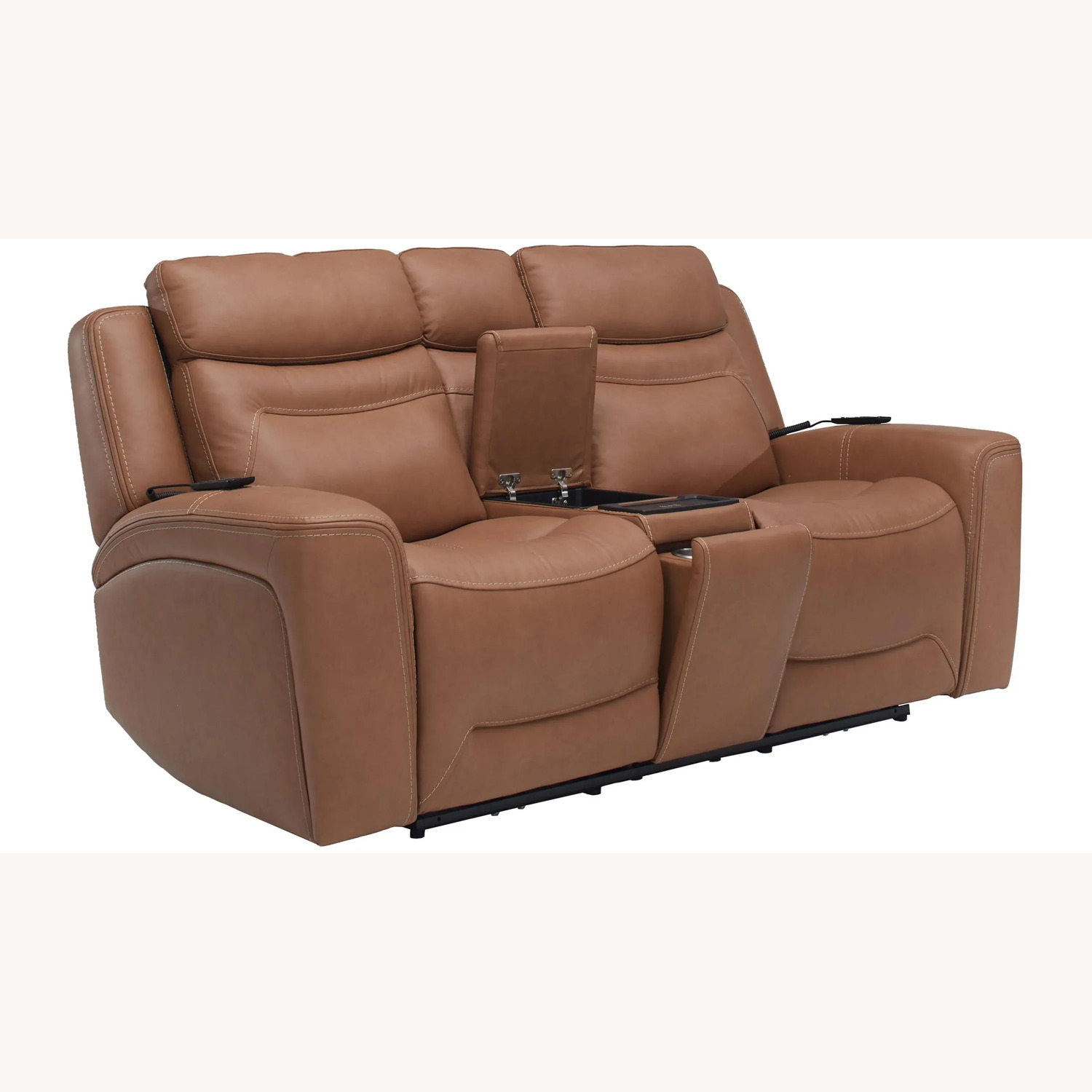 Raymour & Flanigan Morgenthal Leather Loveseat - image-7