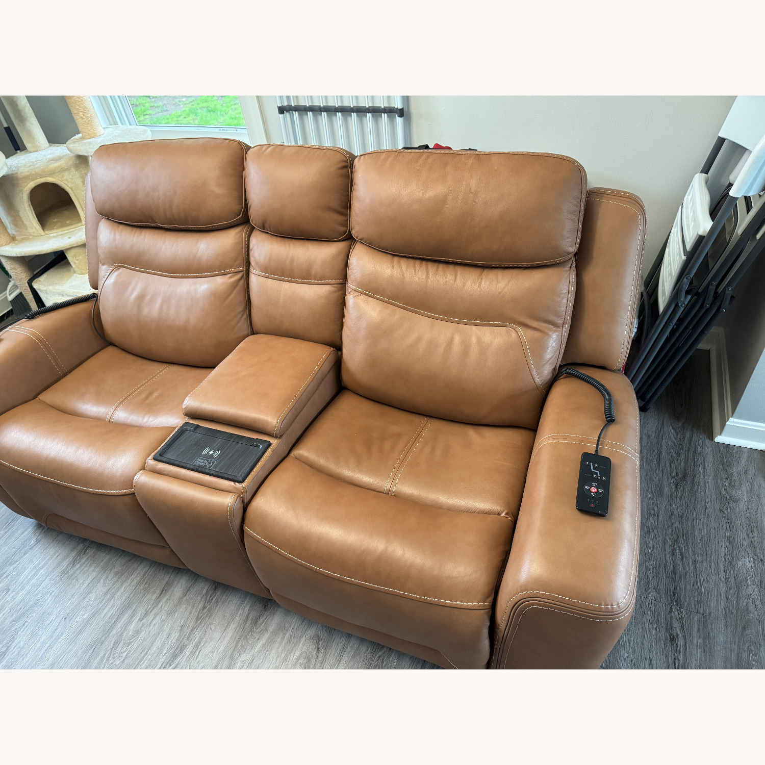 Raymour & Flanigan Morgenthal Leather Loveseat - image-4
