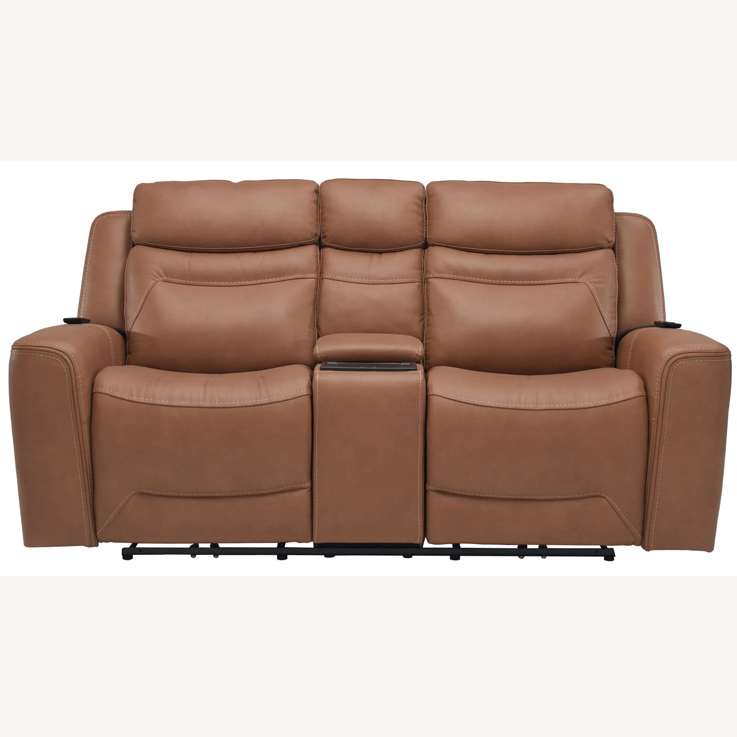 Raymour & Flanigan Morgenthal Leather Loveseat - image-8
