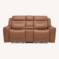 Raymour & Flanigan Morgenthal Leather Loveseat