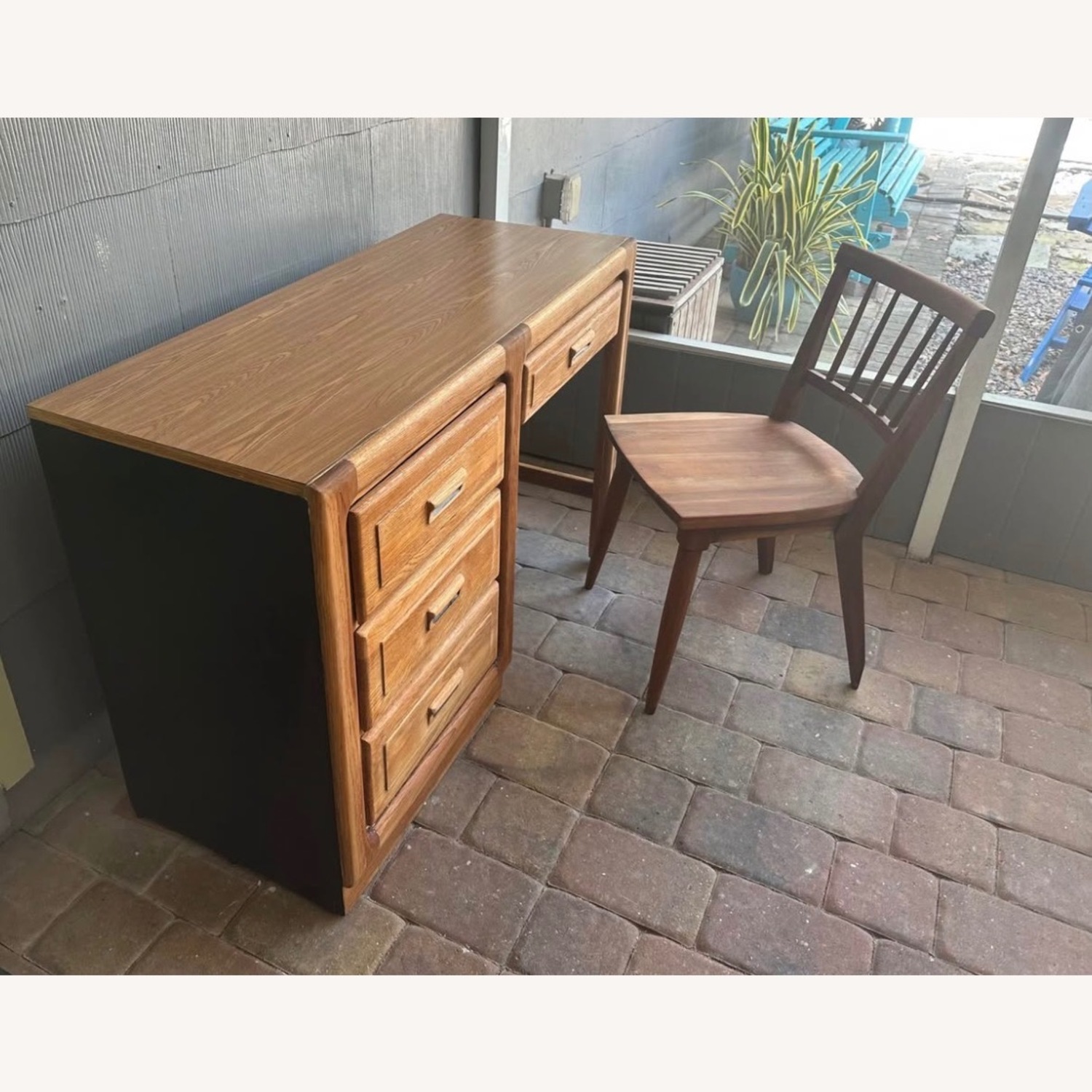 Stanley Furniture Co. Natural Oak Student Desk - image-3