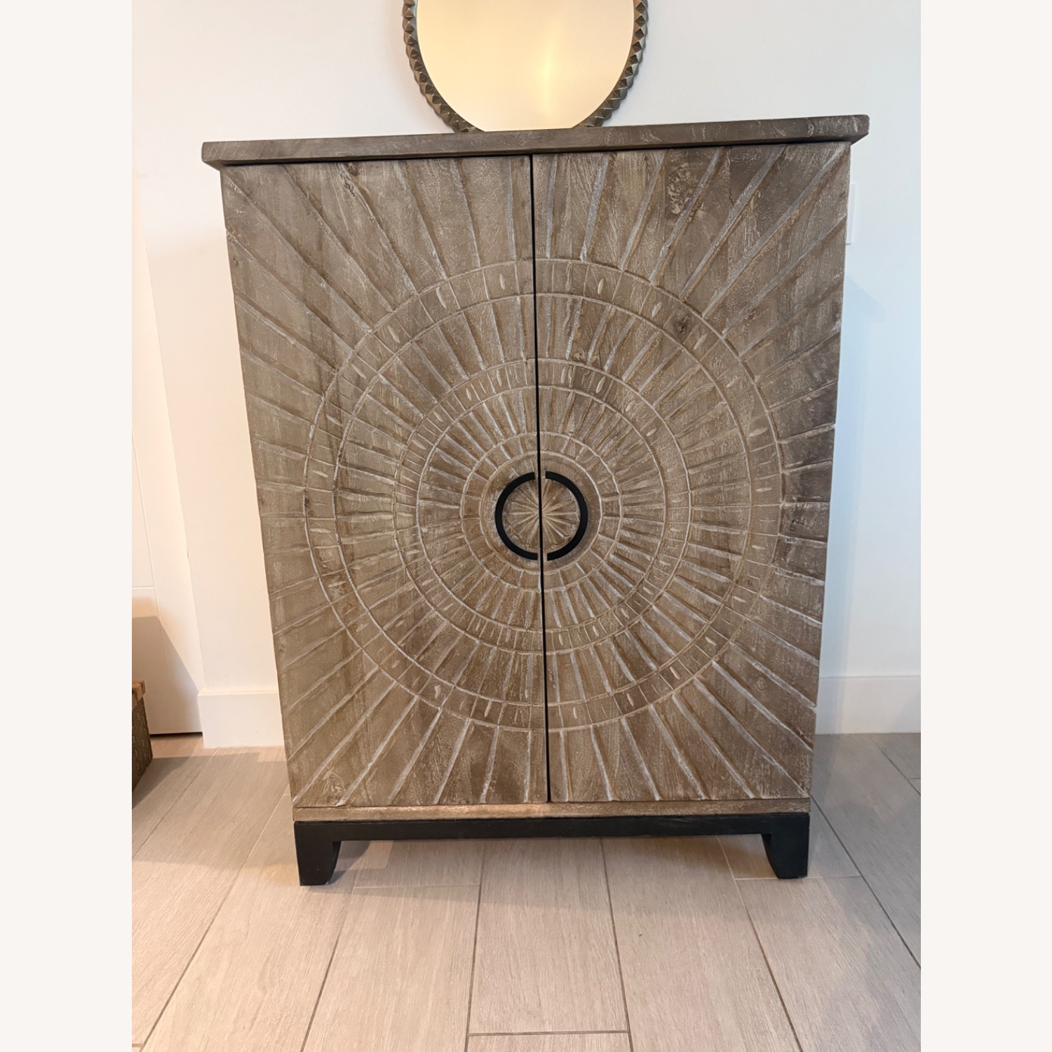 Pottery Barn Light Brown Wood Bar Cart - image-2