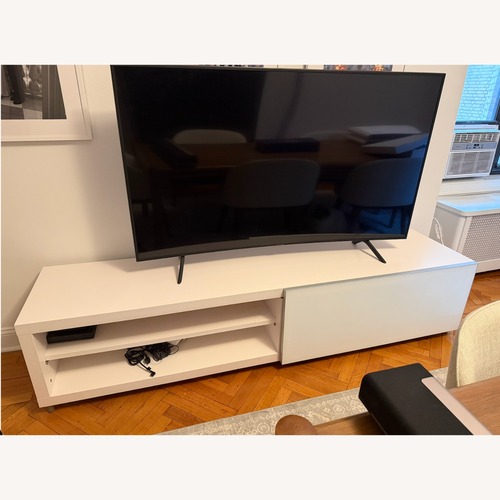 Used Ligne Roset Cineline White Media Console for sale on AptDeco