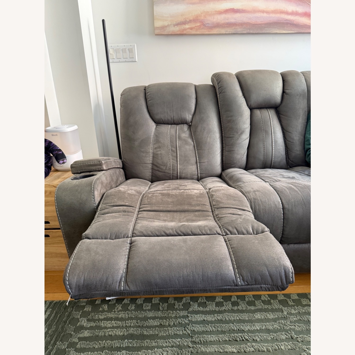 Grey Reclining Sofa - image-3