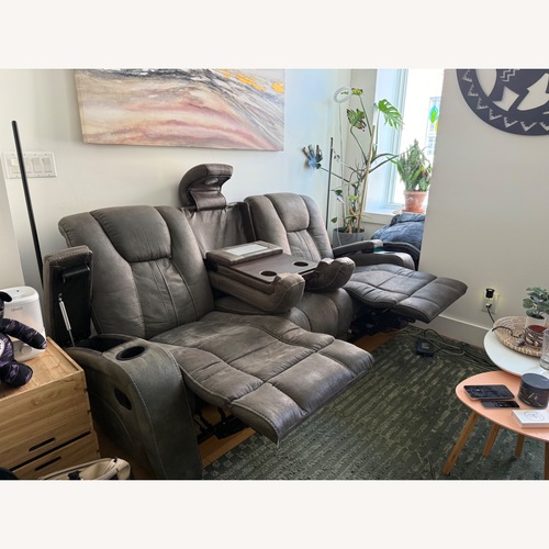 Used Grey Reclining Sofa for sale on AptDeco
