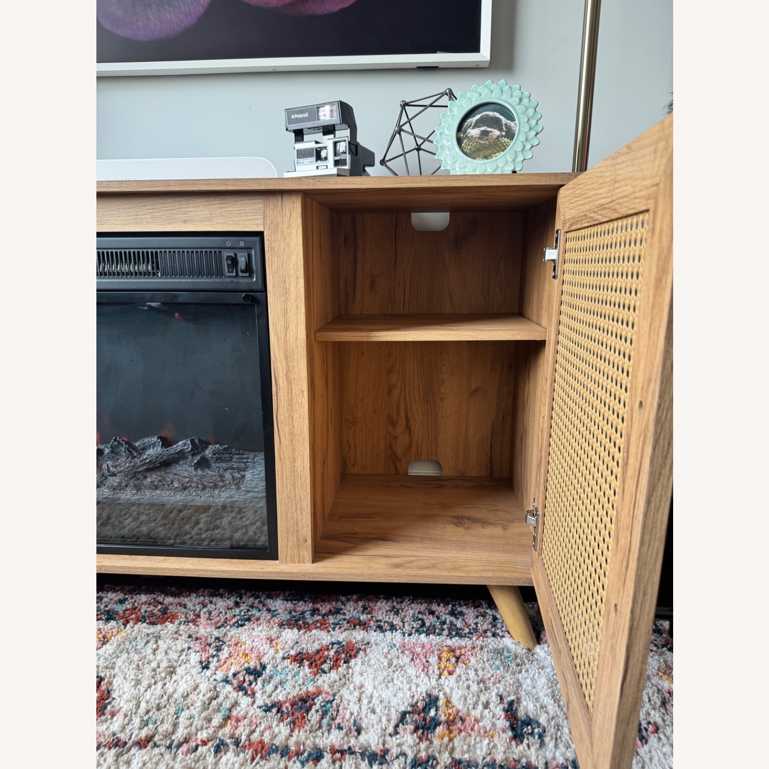 TV Stand for TVs up to 60" with Electric Fireplace, Campbell Oak - image-7