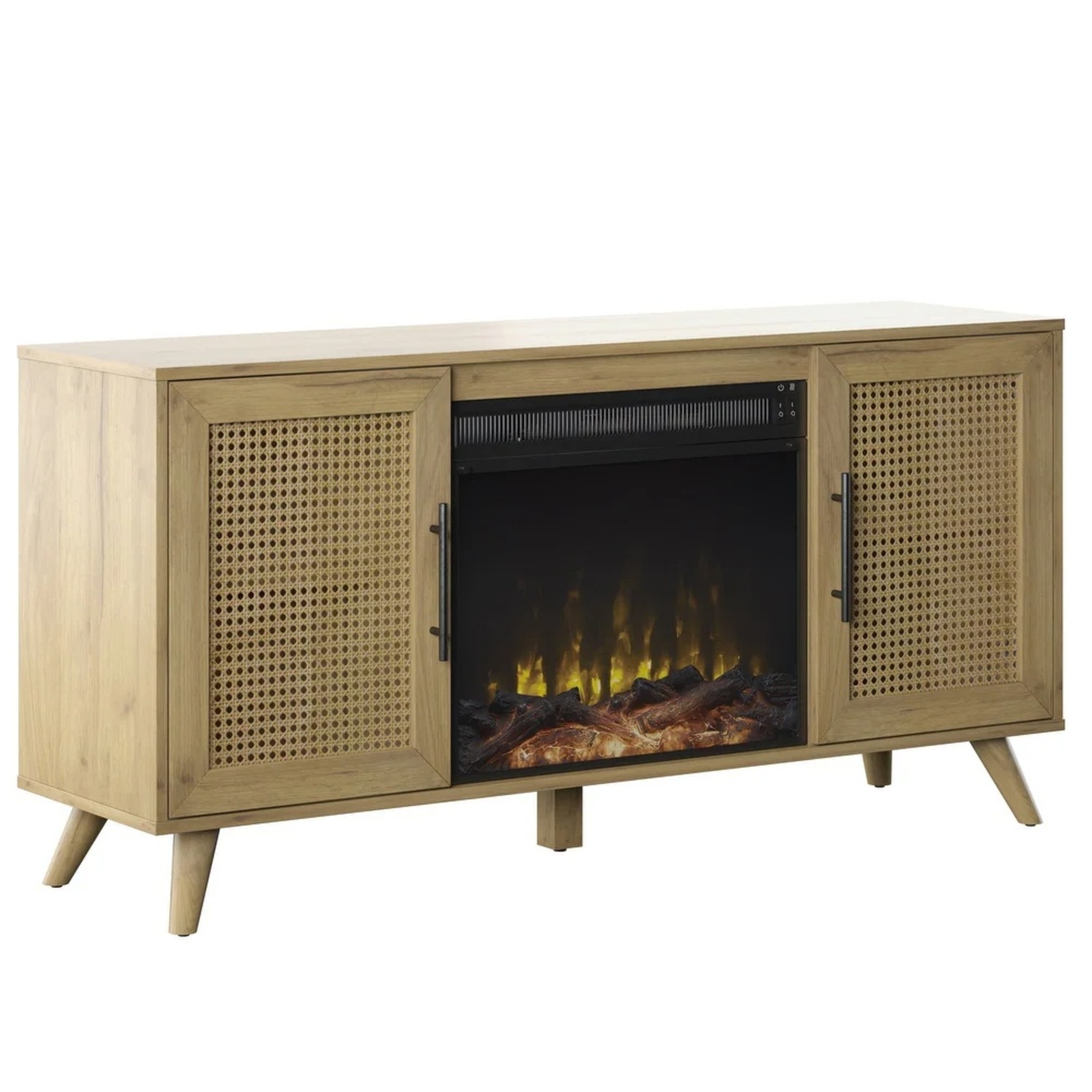 TV Stand for TVs up to 60" with Electric Fireplace, Campbell Oak - image-14