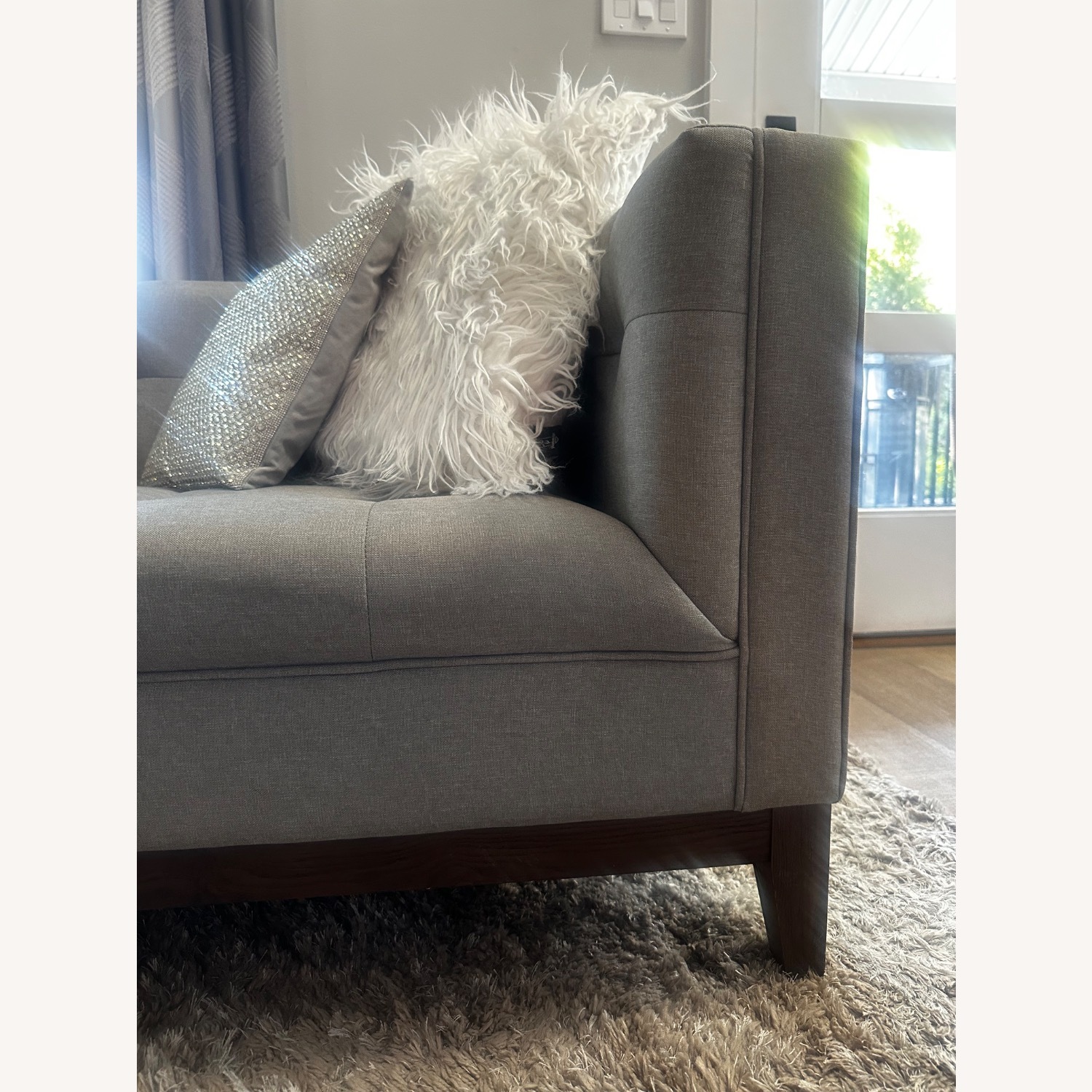 TOV Furniture Modern Gray Tufted Sofa - image-4