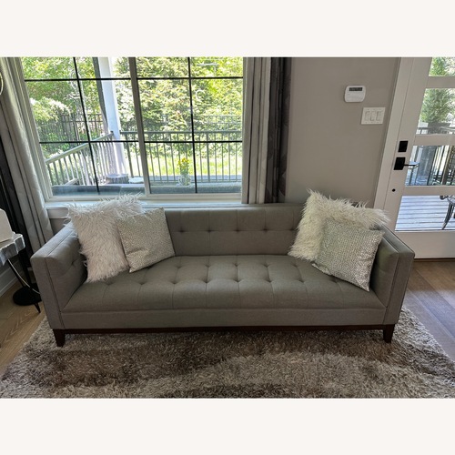 Used TOV Furniture Modern Gray Tufted Sofa for sale on AptDeco