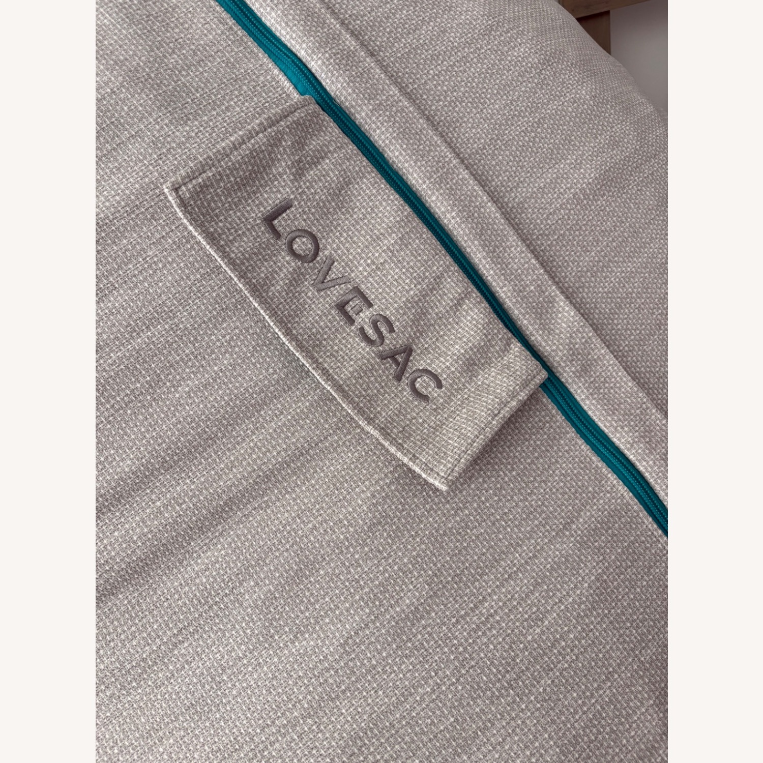 LoveSac Light Gray Fabric beanbag lounger - image-4