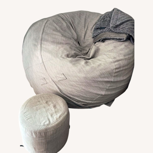 Used LoveSac Light Gray Fabric beanbag lounger for sale on AptDeco