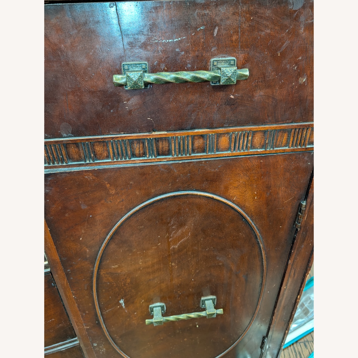 Vintage/Antique Dark Brown Wood Sideboard - image-5
