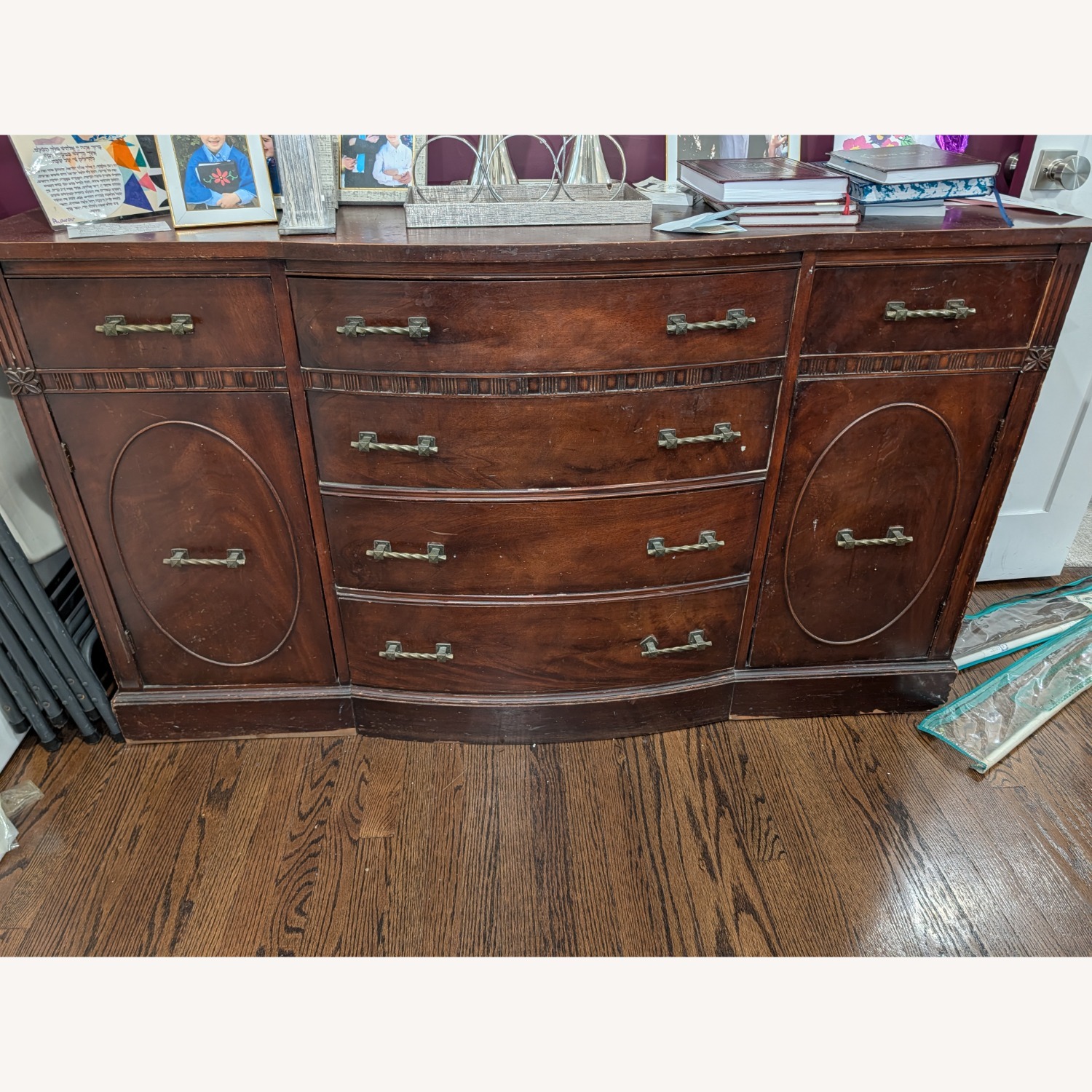 Vintage/Antique Dark Brown Wood Sideboard - image-1