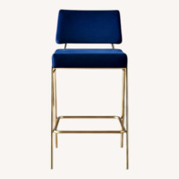 West Elm Wire Frame Blue Brass Stools