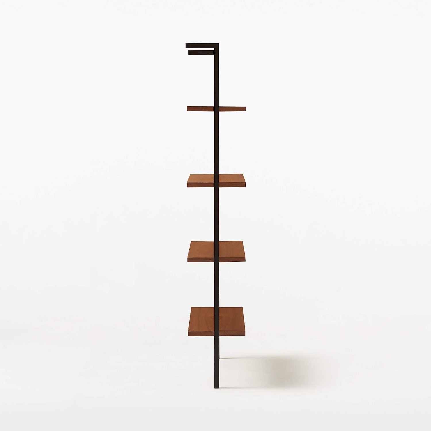 CB2 70” Helix Walnut Wood Wall Mount Bookshelf - image-5