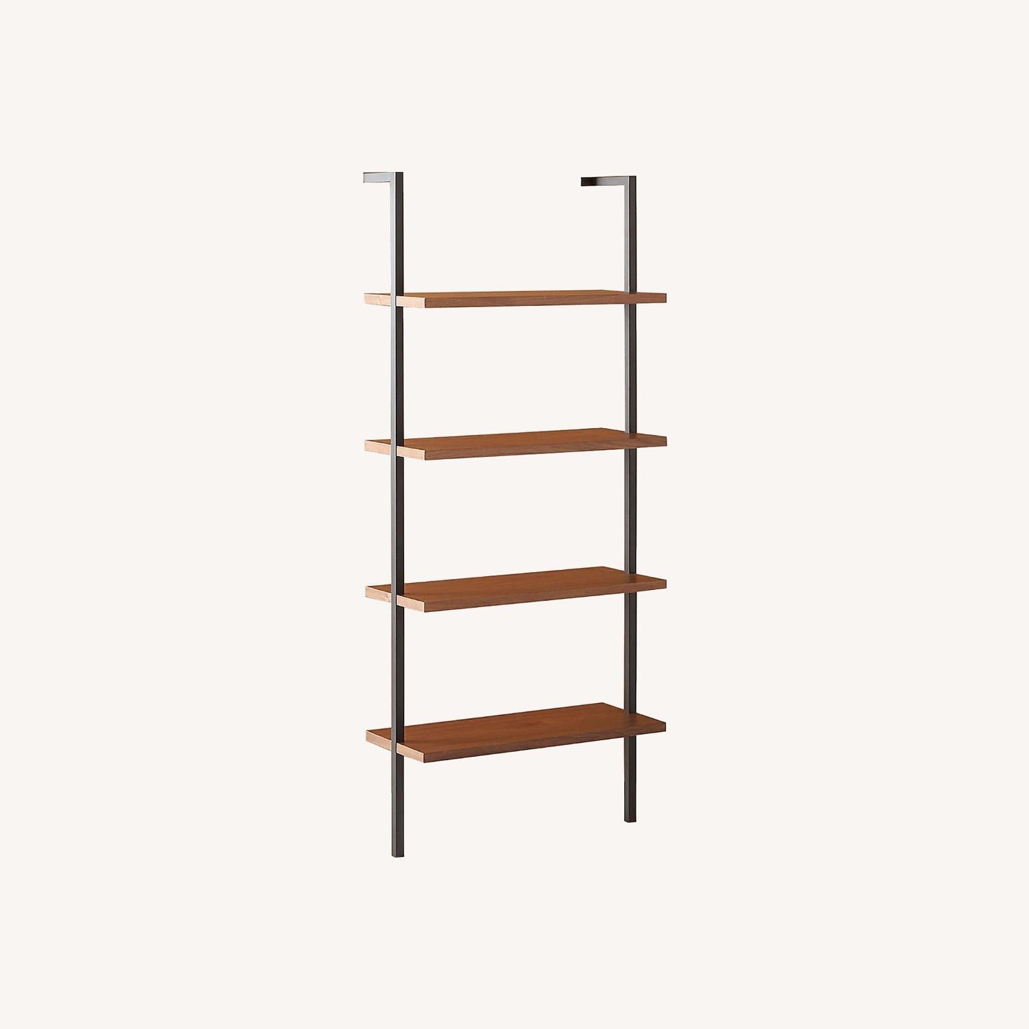 CB2 70” Helix Walnut Wood Wall Mount Bookshelf - image-4