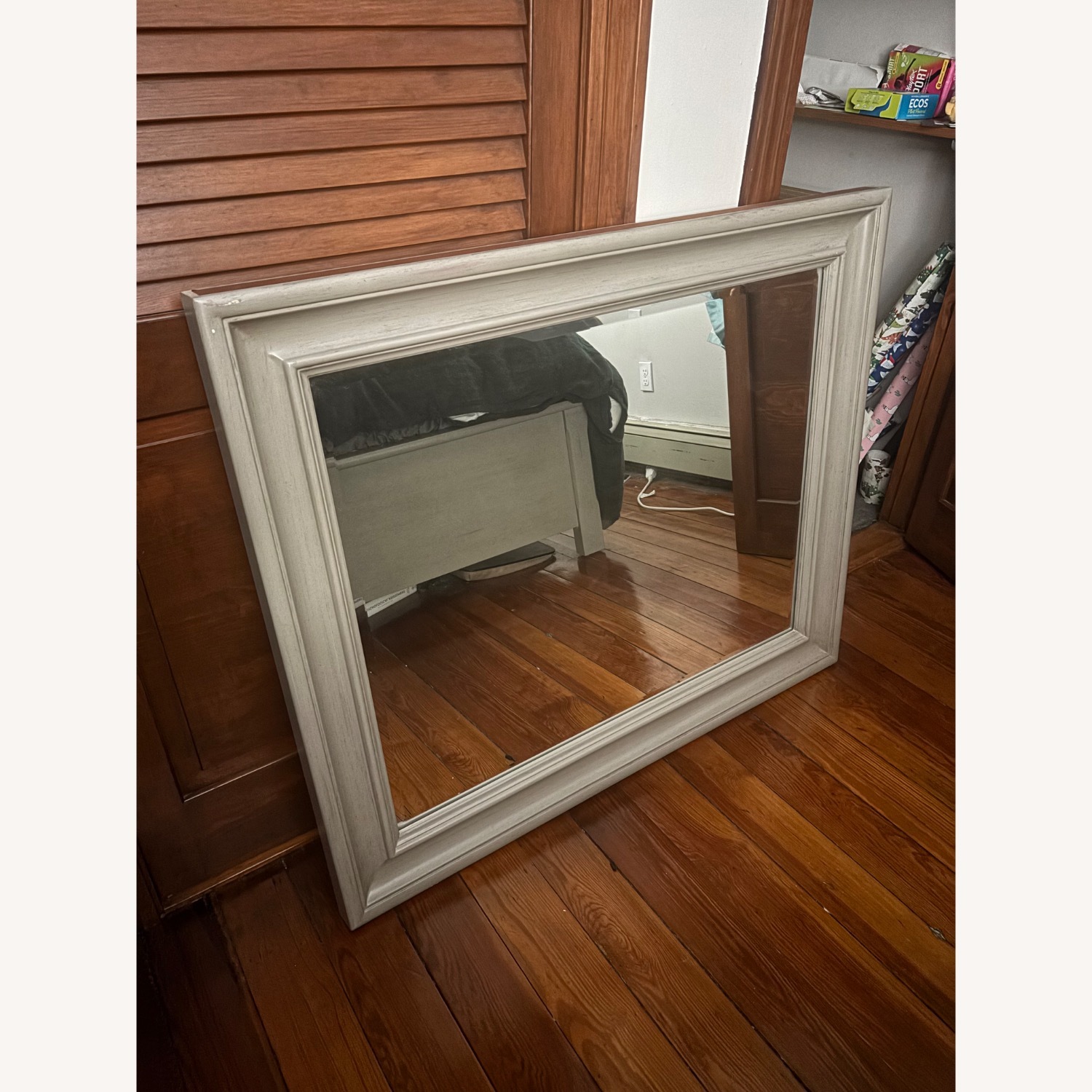 Solid Wood Gray Dresser + Mirror - image-2