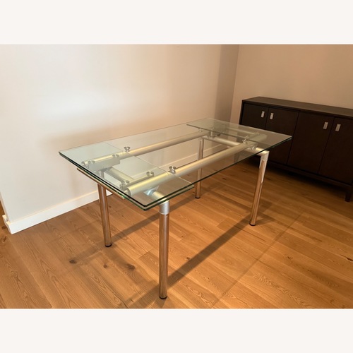 Used Modern Glass Dining Table-Extendable for sale on AptDeco