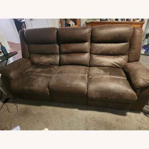 Used Dark Brown Suede 3+ Seater Sofa for sale on AptDeco