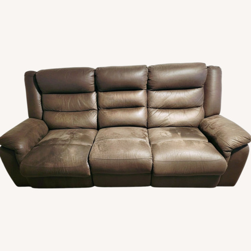 Used Dark Brown Suede 3+ Seater Sofa for sale on AptDeco