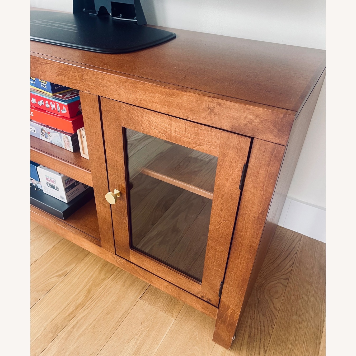 Real Wood Media Console Brass Hardware - image-3