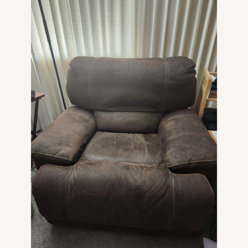 Used Dark Brown Microsuede Recliner for sale on AptDeco
