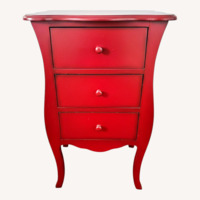 Quirky Red Wood Nightstand