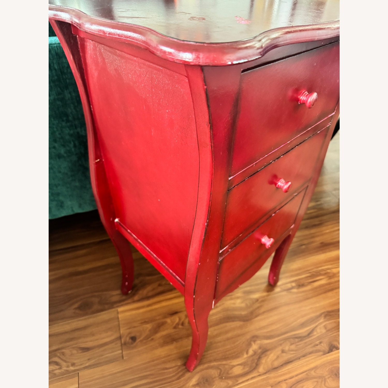 Quirky Red Wood Nightstand - image-4