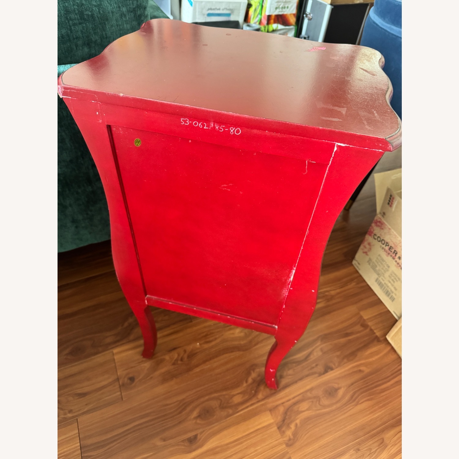 Quirky Red Wood Nightstand - image-8