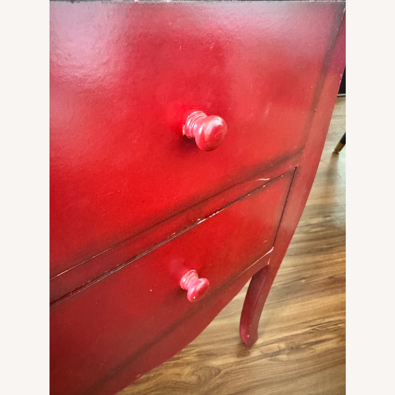 Quirky Red Wood Nightstand - image-5