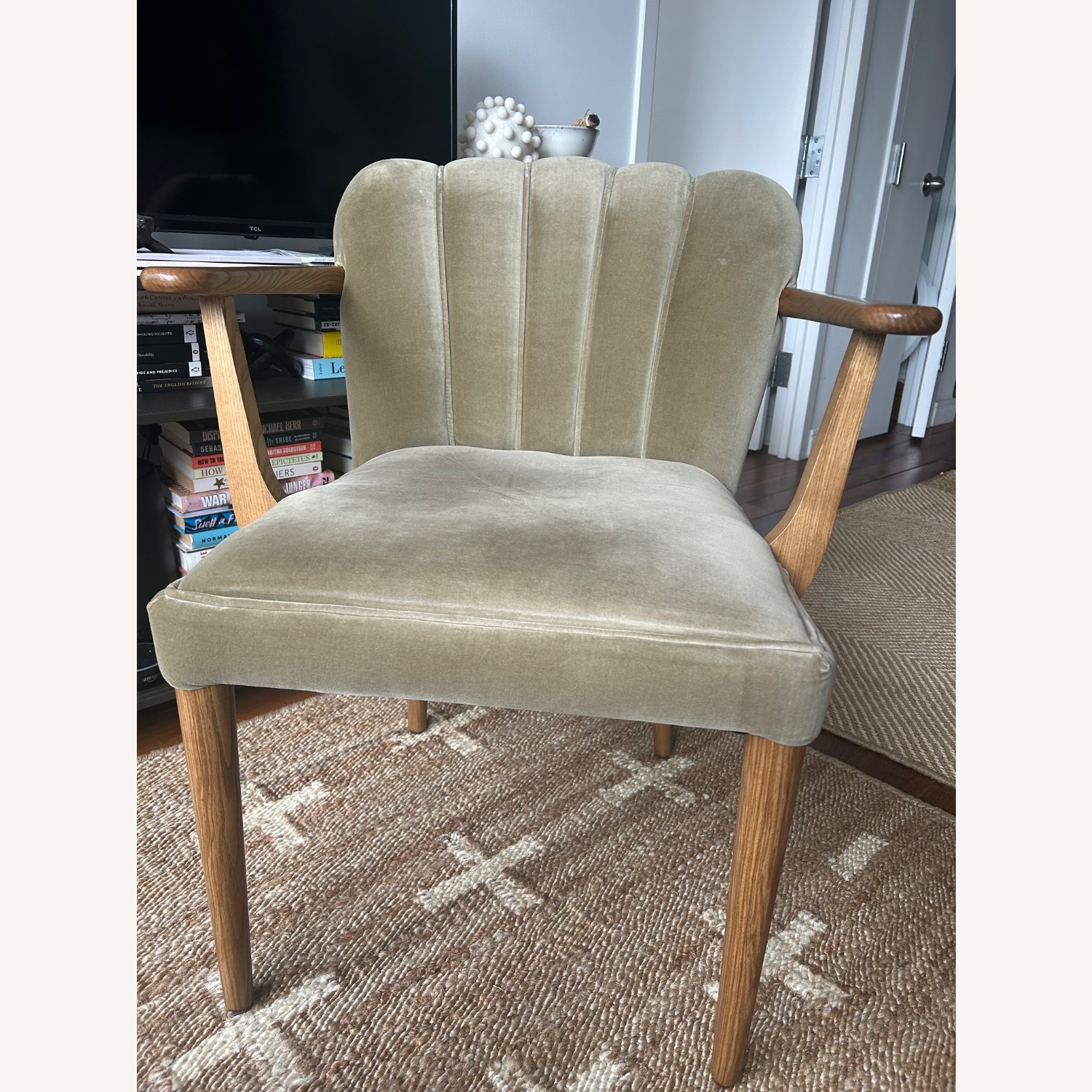 Soho Home Mae Green Velvet Dining Chair - image-1