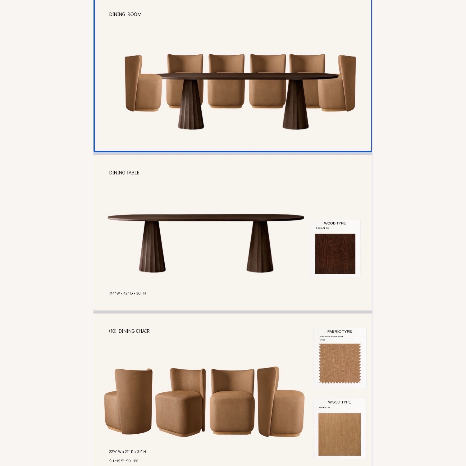Dark Brown Wood Dining Set - image-5