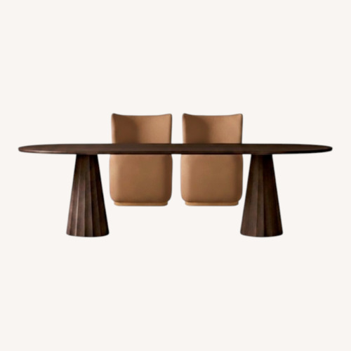 Used Dark Brown Wood Dining Set for sale on AptDeco