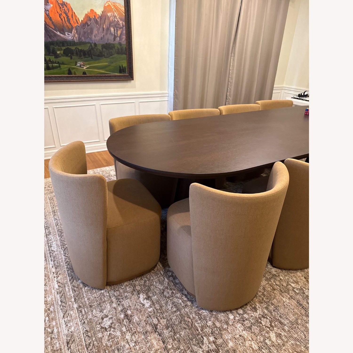 Dark Brown Wood Dining Set - image-6
