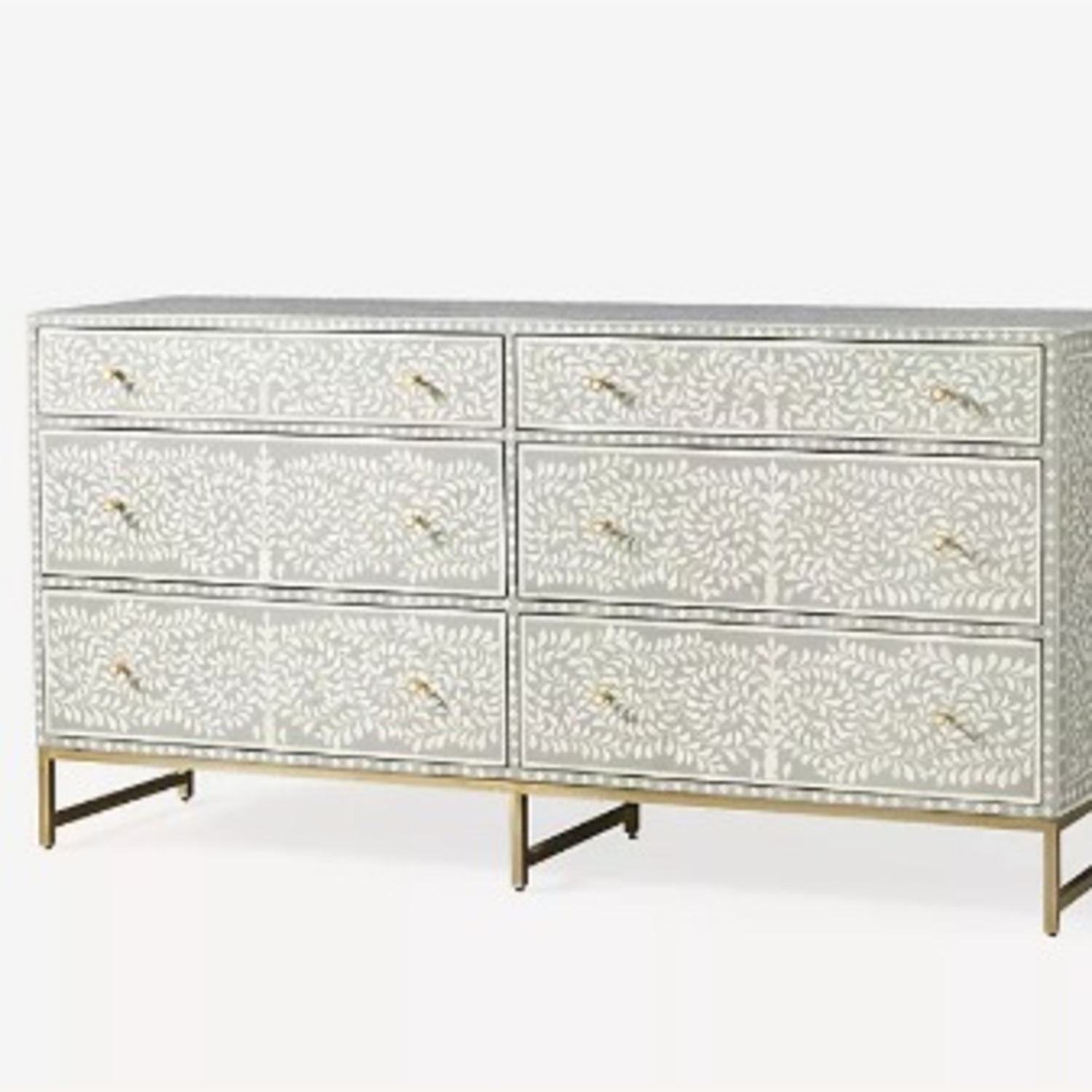 Anthropologie Scroll Vine Inlay Six-Drawer Dresser - image-6