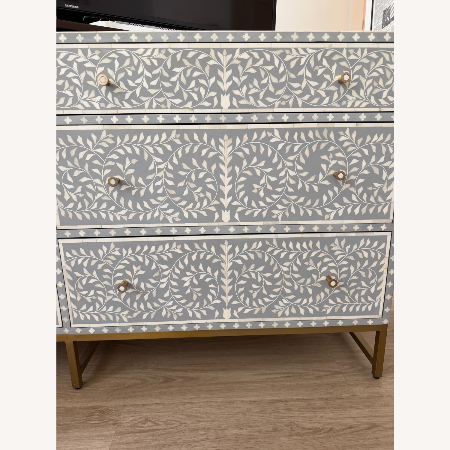 Anthropologie Scroll Vine Inlay Six-Drawer Dresser - image-5