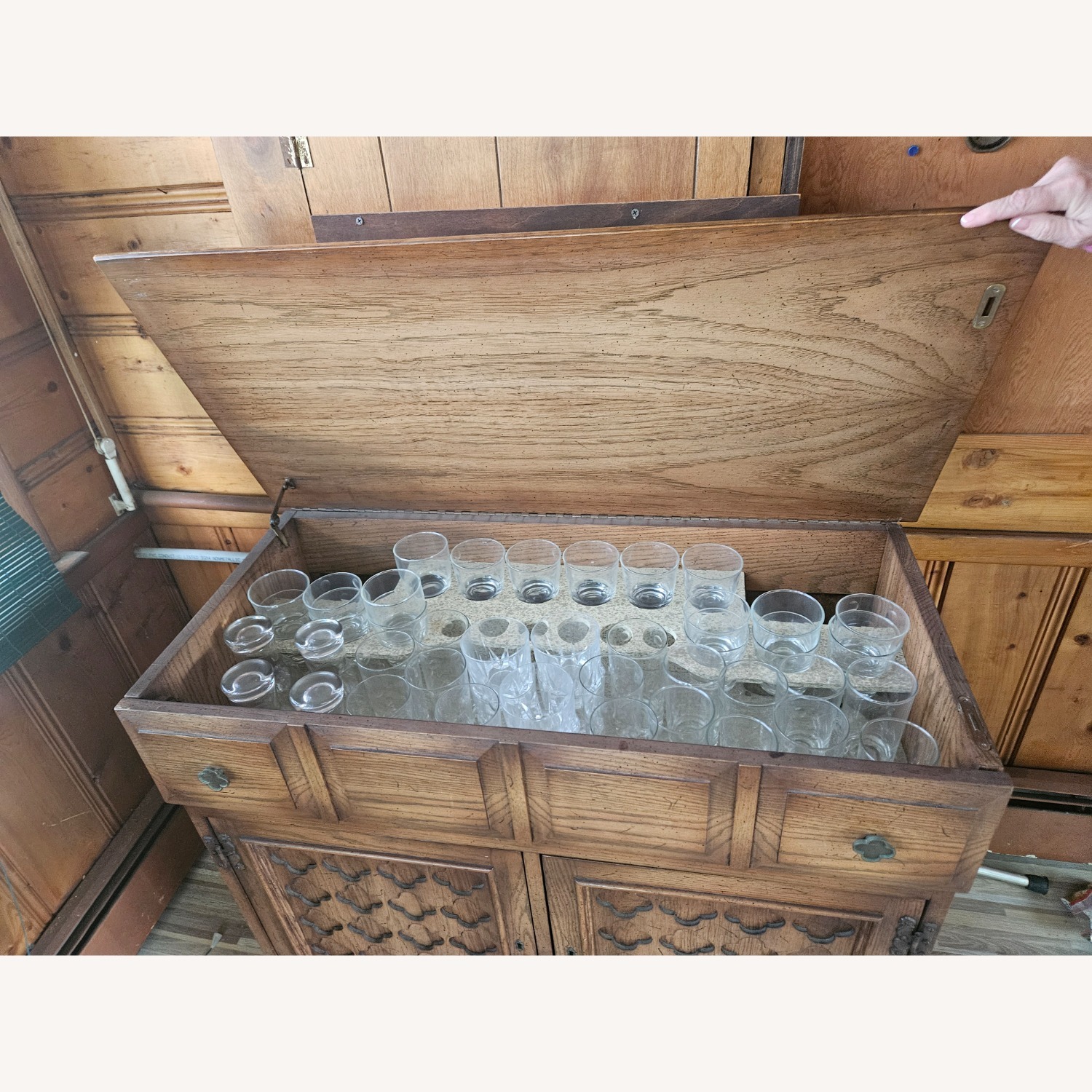 Vintage/Antique Dark Brown Wood Chest - image-2