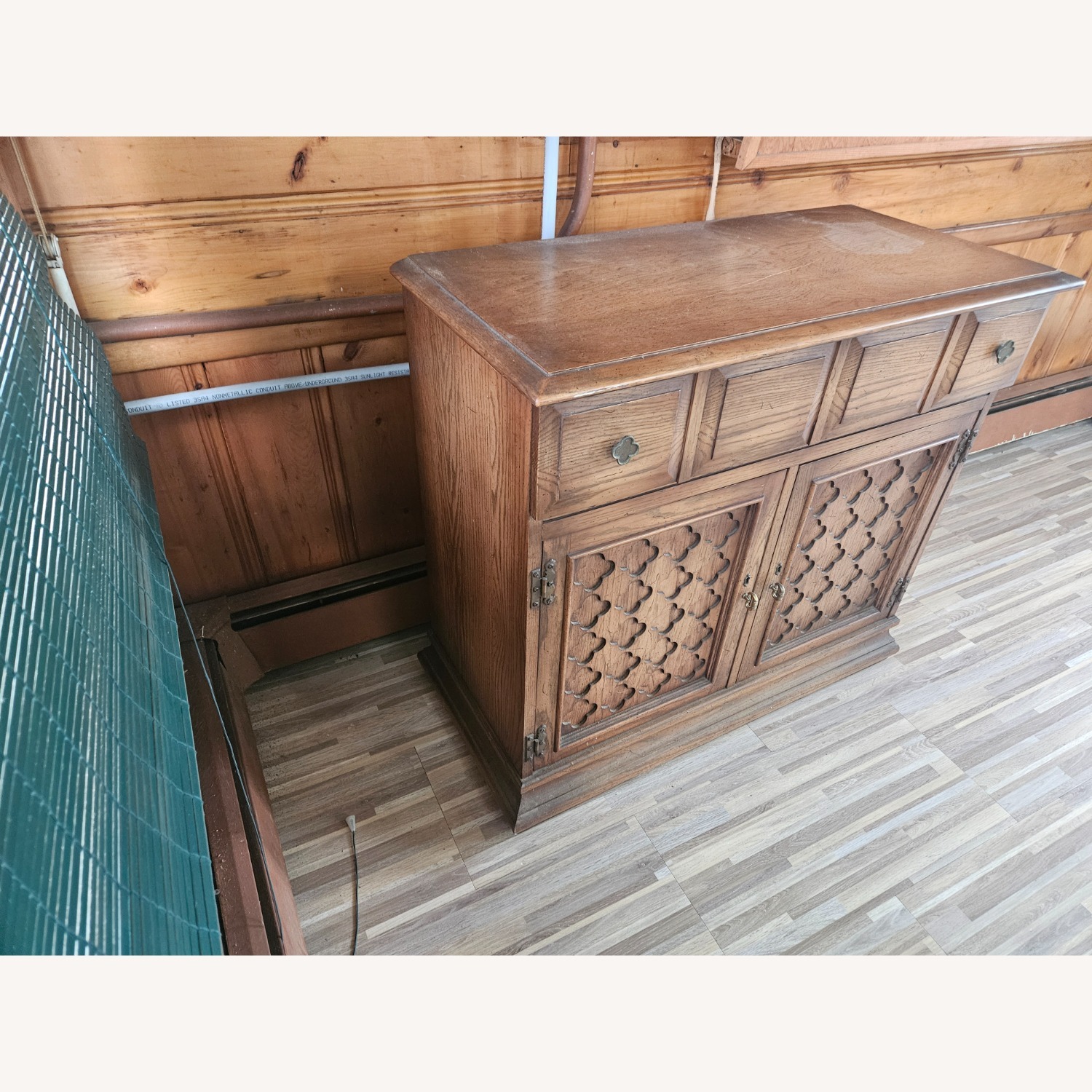 Vintage/Antique Dark Brown Wood Chest - image-3