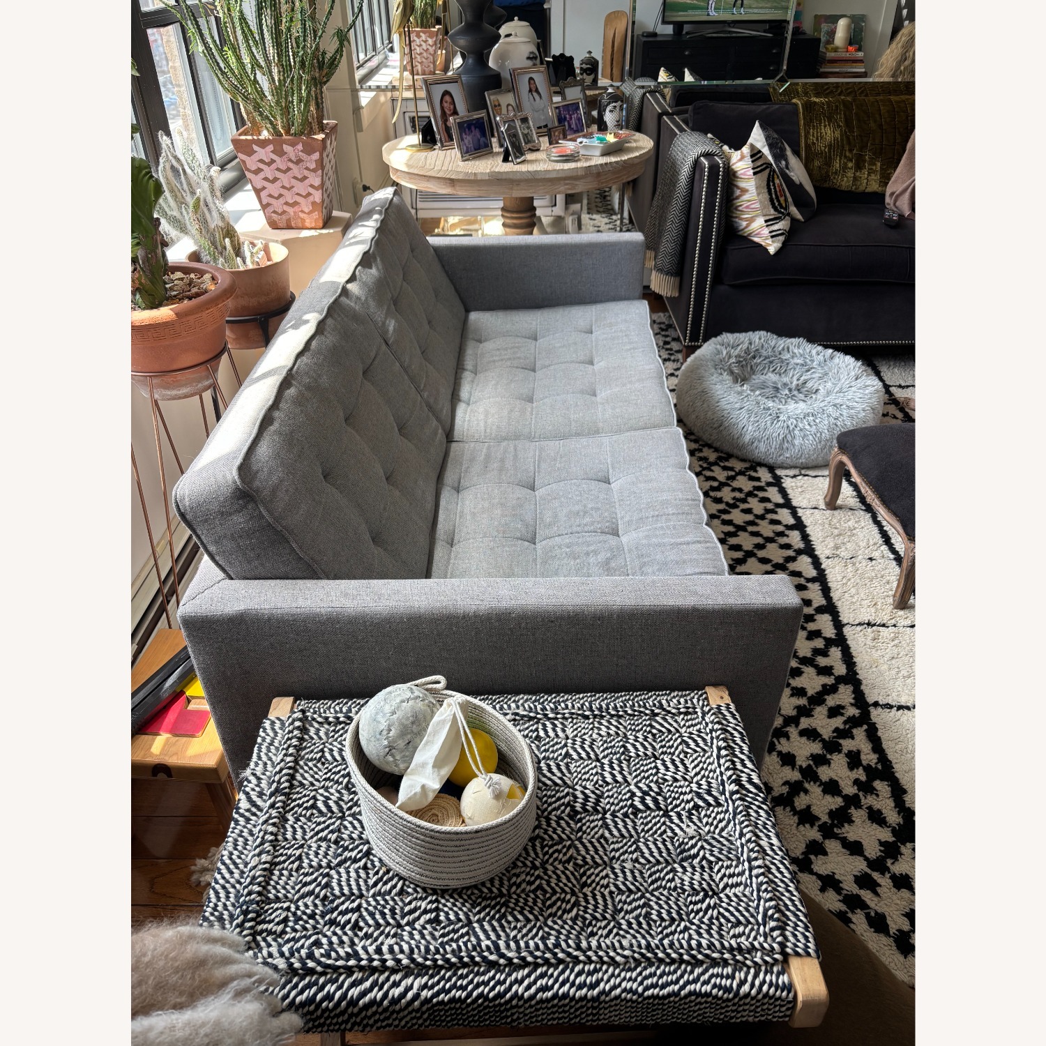 Florence Knoll Replica Two Seater Sofa Light Gray - image-2