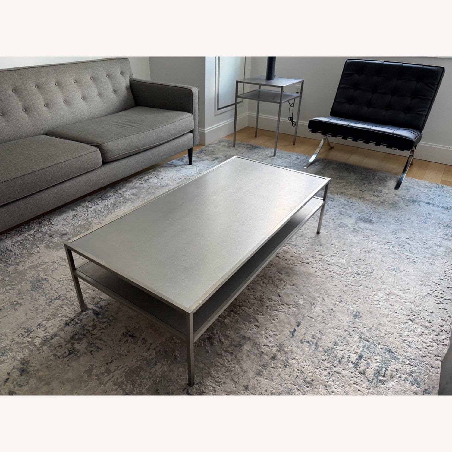 Room & Board Stainless Steel Coffee & Side Table Set - image-3