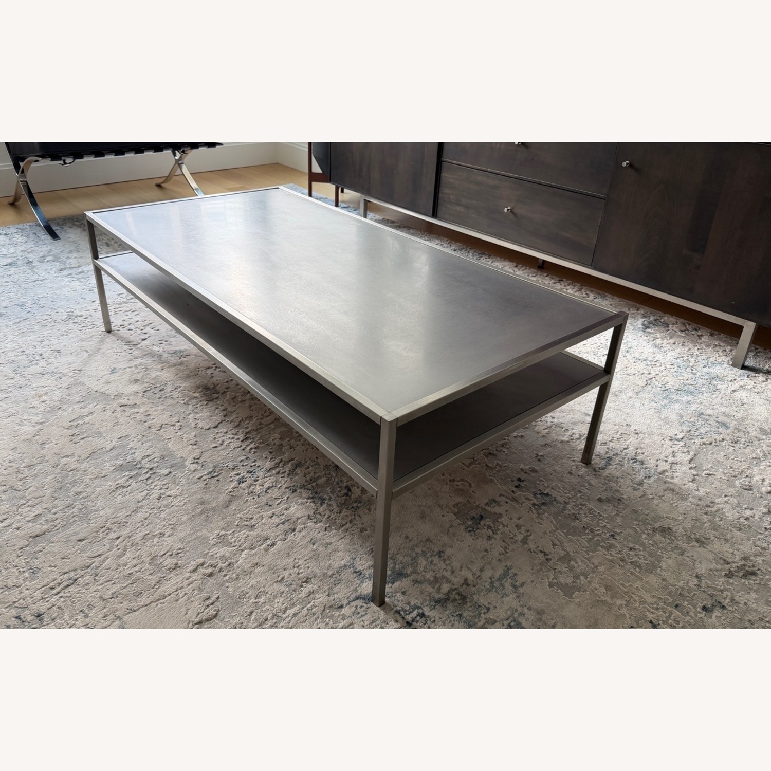 Room & Board Stainless Steel Coffee & Side Table Set - image-2