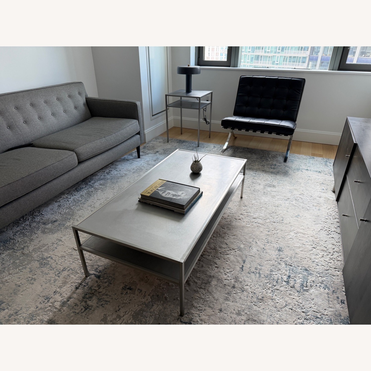 Room & Board Stainless Steel Coffee & Side Table Set - image-1